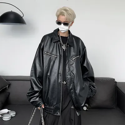 Design Metal Zipper Bomber Jacket