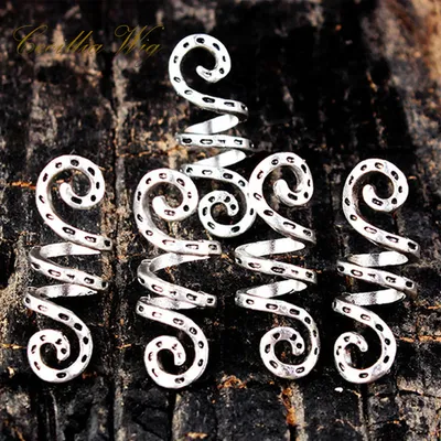 Silver Viking Spiral hair braid