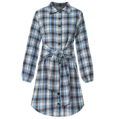 Women's Clothing Foreign Trade Fashion Plaid Drawstring Waist-tight Dress