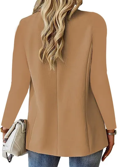 Ins Lapel Button Jacket Fashion Commuter Casual Suit Jacket Women's Long-sleeved Tops Outwear Clothing