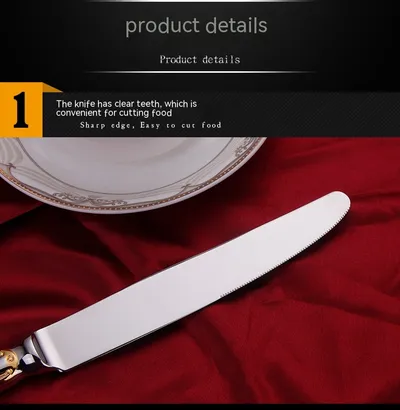 Knife Fork And Spoon Hotel Restaurant Western Tableware Household Light Luxury Tableware Set