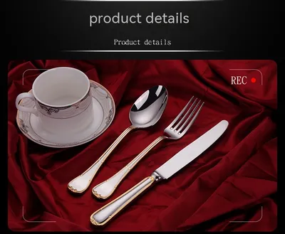 Knife Fork And Spoon Hotel Restaurant Western Tableware Household Light Luxury Tableware Set