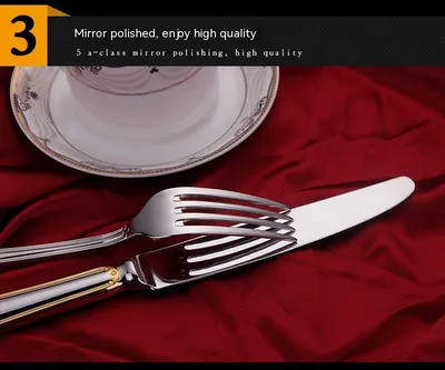 Knife Fork And Spoon Hotel Restaurant Western Tableware Household Light Luxury Tableware Set