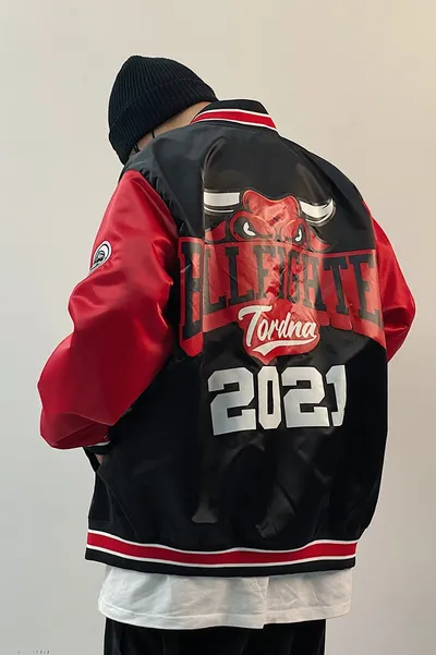 Casual Jacket Zipper Stand Collar Baseball Uniform Top