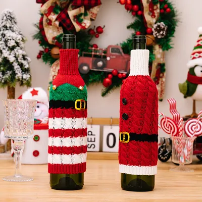 Christmas Decoration Supplies Knitted Wine Bottle Cover