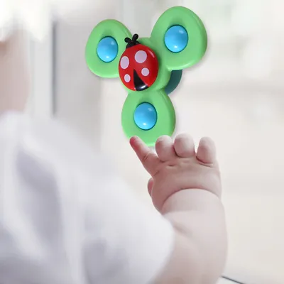 Kids Gyro Insect Sucker Spinner Rattle Bathroom Bath Toys Table Dinner Appease Toys for Baby Toddlers