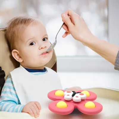 Kids Gyro Insect Sucker Spinner Rattle Bathroom Bath Toys Table Dinner Appease Toys for Baby Toddlers