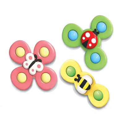 Kids Gyro Insect Sucker Spinner Rattle Bathroom Bath Toys Table Dinner Appease Toys for Baby Toddlers