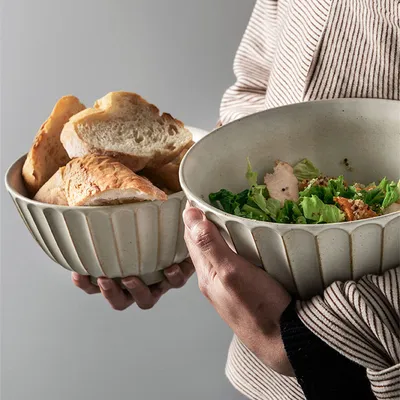 Ceramic Rice Japanese Style Coarse Ceramic Noodle Bowl