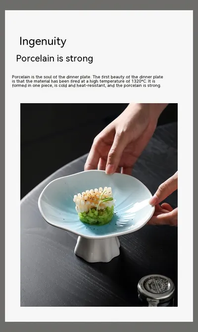 Ceramic Home Snacks High-leg Plate Display Dish