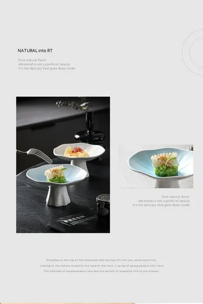 Ceramic Home Snacks High-leg Plate Display Dish