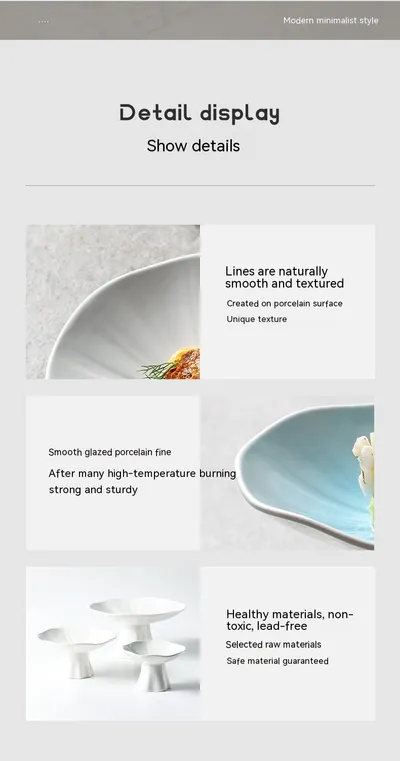 Ceramic Home Snacks High-leg Plate Display Dish