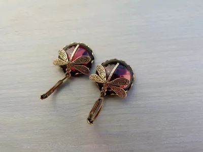 Fashion Jewelry Women's Earrings Hanging Vintage Dragonfly Pendant Earring Boho Chakra Blue Moonstone Drop Earrings For Women Wedding Charm Ethnic Jewellery
