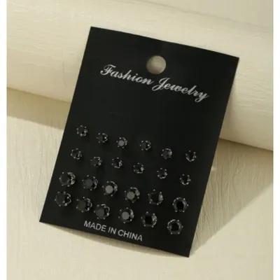 Zircon Stud Earrings Women Drill 12pcs