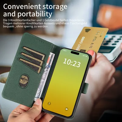 Leather Anti-theft Swiping Flip Phone Case