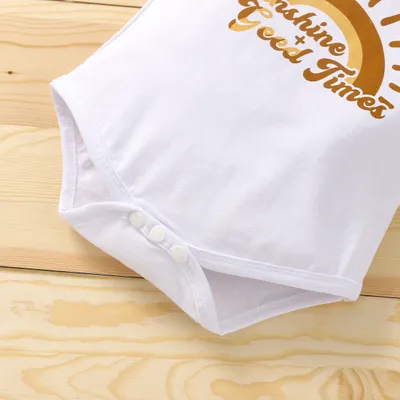 Romper Shorts Headscarf Baby Three-piece Set