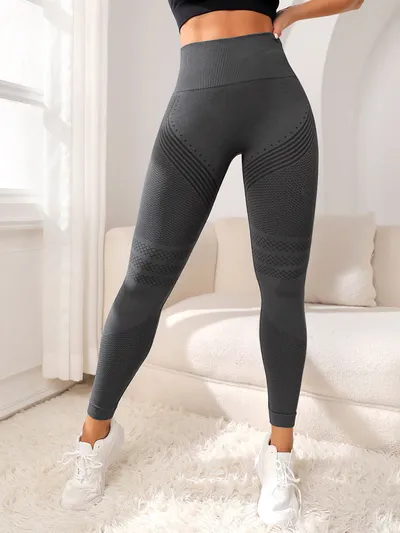 Line Hip Lifting Sport Women's High Waist Stretch Leggings