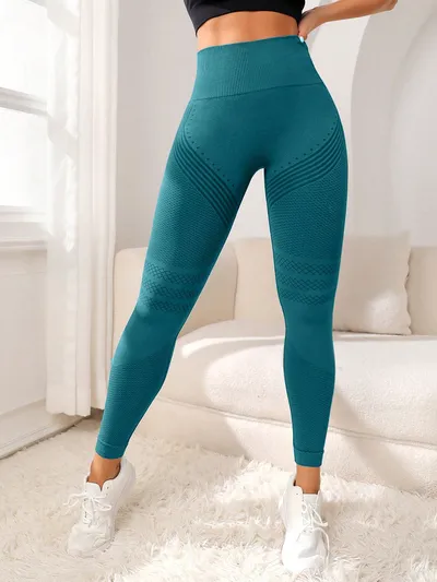 Line Hip Lifting Sport Women's High Waist Stretch Leggings