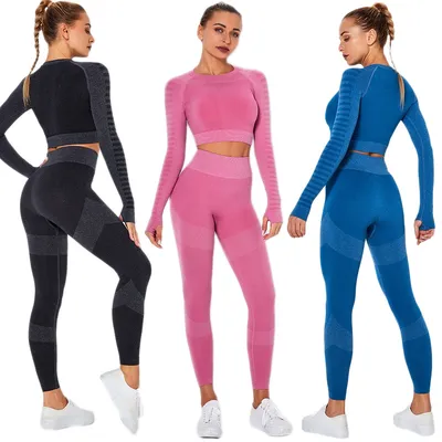 Seamless knitted high-stretch yoga sleeve slim long sleeves