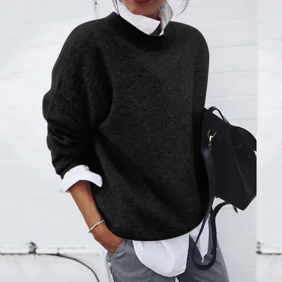 Women's fake two-piece sweater