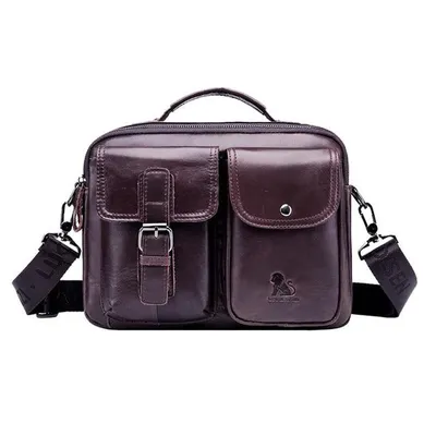 Cowhide men's diagonal bag