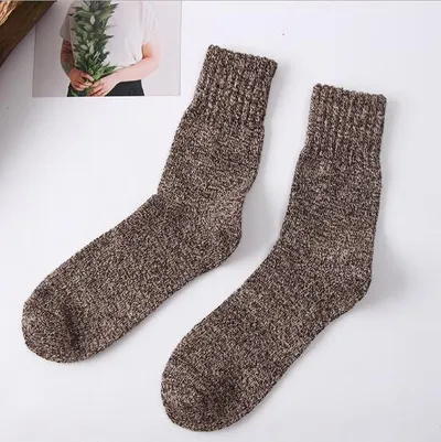 Winter terry wool socks men