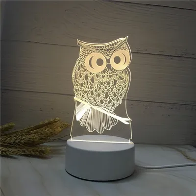 مصباح LED ثلاثي الأبعاد بتصميم كرتوني موفر للطاقة
