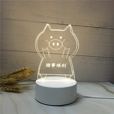 مصباح LED ثلاثي الأبعاد بتصميم كرتوني موفر للطاقة
