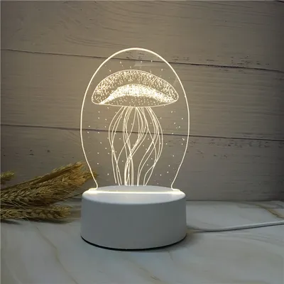 مصباح LED ثلاثي الأبعاد بتصميم كرتوني موفر للطاقة