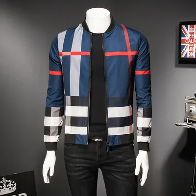 Baseball uniform plaid slim fit