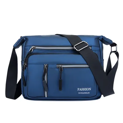 Men's casual shoulder bag with waterproof nylon film