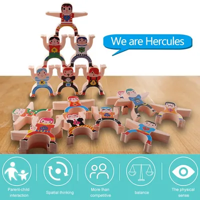 Multiplayer Cartoon Hercules Building Blocks Parent-child Interactive Toy Stacking High Game Balance Plastic Blocks
