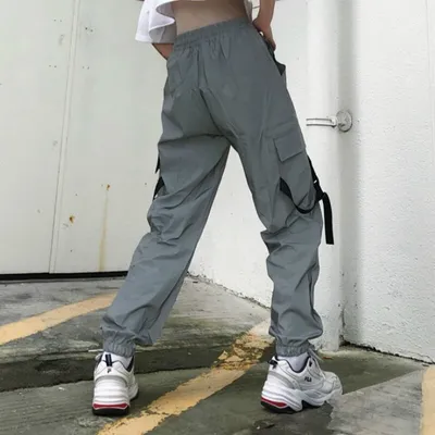 Women's hip-hop reflective trousers
