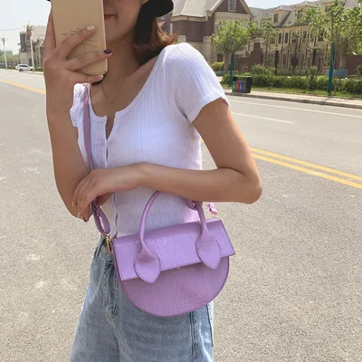 All-match texture one-shoulder portable saddle bag