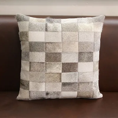 Creative craft small lattice stitching fur pillow