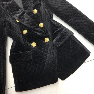 Velvet diamond retro small suit women