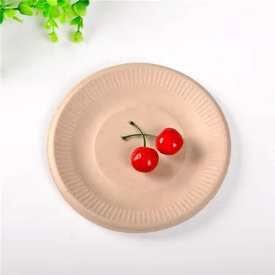 Disposable environmentally friendly pulp tableware 6 inch plate