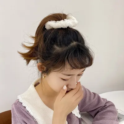 Korean new candy color high elastic cashmere hair ring