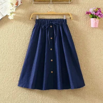Summer Art Students All-Match Striped A-Line Skirt