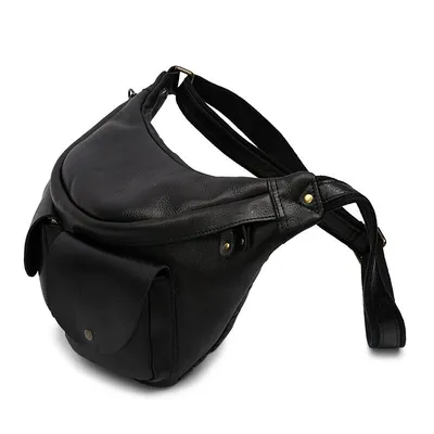 Men's Chest Bag Leather Belt Bag Retro First Layer Leather Crossbody Bag