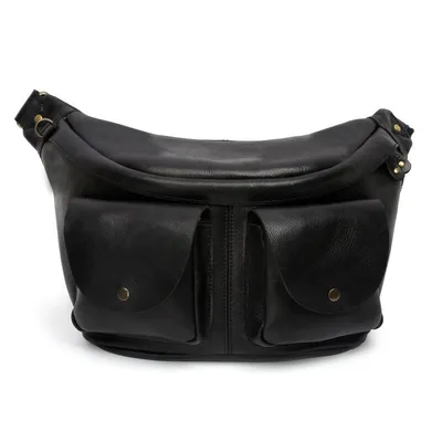 Men's Chest Bag Leather Belt Bag Retro First Layer Leather Crossbody Bag