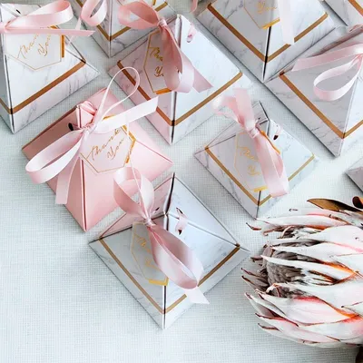 Creative Marble Wedding Candy Box Ins Style