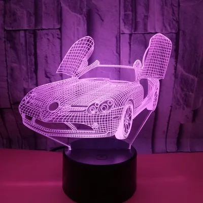 مصباح ليلي LED، مصباح طاولة يعمل باللمس بألوان متعددة وتصميم ثلاثي الأبعاد.