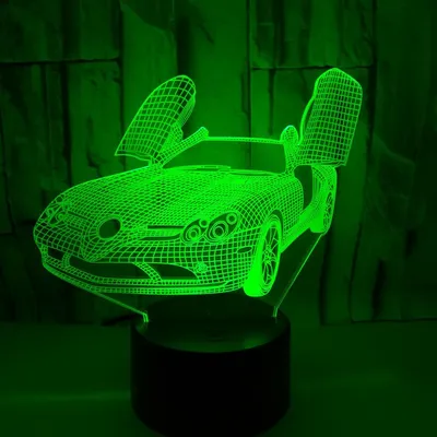مصباح ليلي LED، مصباح طاولة يعمل باللمس بألوان متعددة وتصميم ثلاثي الأبعاد.