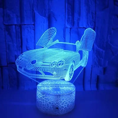 مصباح ليلي LED، مصباح طاولة يعمل باللمس بألوان متعددة وتصميم ثلاثي الأبعاد.
