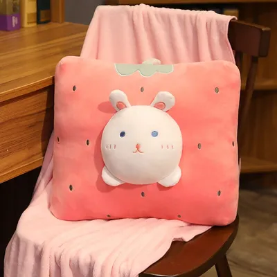 Cute Cartoon Fruit Dinosaur Plush Pillow Blanket Three In One