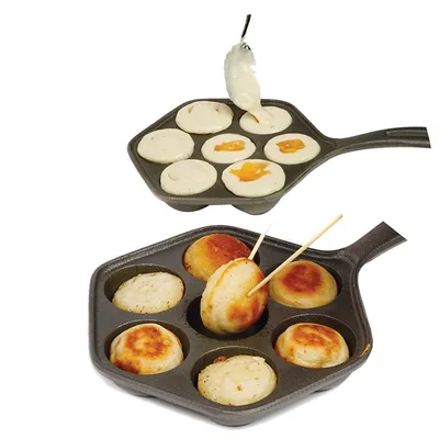 Household Cast Iron Oversize 5cm Pot Mould 7 Hole Cake Mould