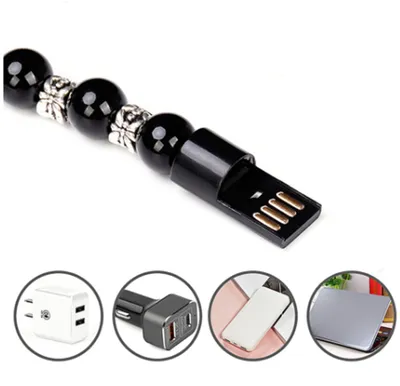 Compatible with Apple , Creative Mobile Phone Data Cable for Tibetan Silver Buddhist Beads Bracelet Ring