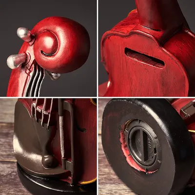 Antique Home Decor Retro Resin Musical Instrument Model Nostalgia Ornament Crafts Antique Musical Instrument Figurines Souvenirs