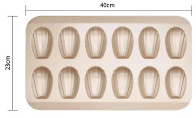 Thick Bakeware Non-stick Coating Shell Cake Mold 12 With Golden Madeleine Mold Biscuit Snack Mold